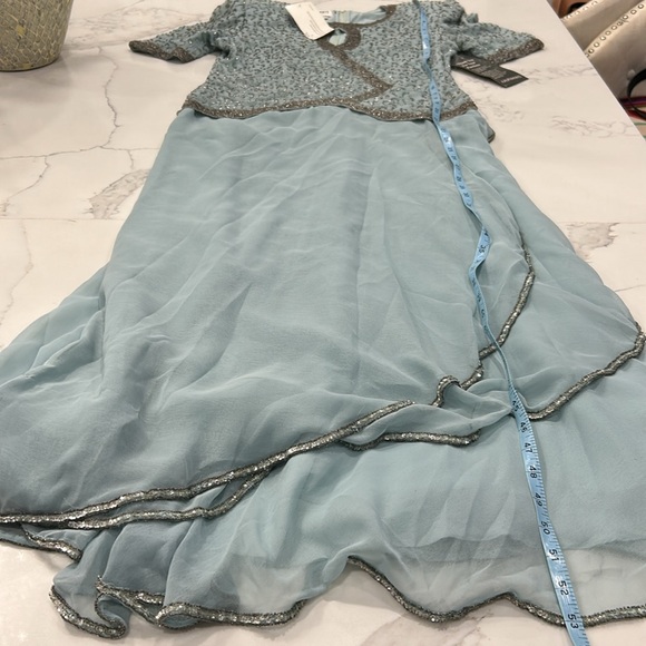 New With Tags Light‎ Blue Brillante by JA Formal Beaded Long Dress. Size M - Picture 13 of 13